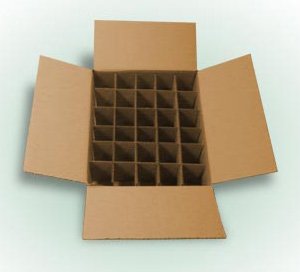 Caixa de papelão normal com divisões