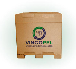 Caixa de papelão tipo exportação com pallet recicláveis